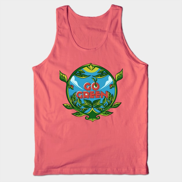 Go Green Ilustration Tank Top by godansz